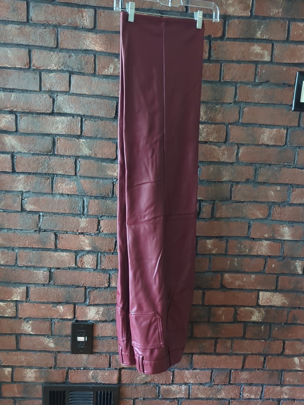 Tinseltown Deep Burgundy Faux Leather Pants
